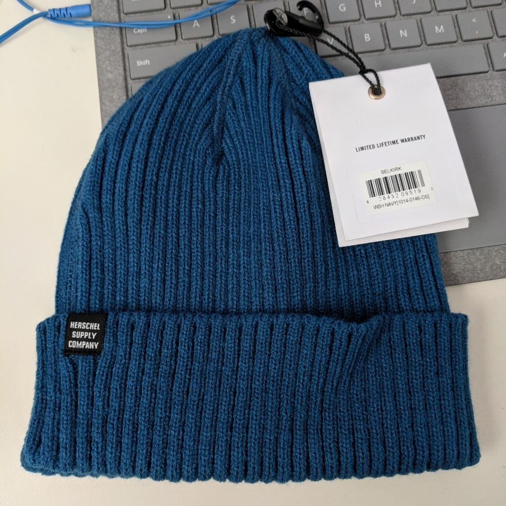 Herschel Selkirk Acrylic Wash Navy Beanie